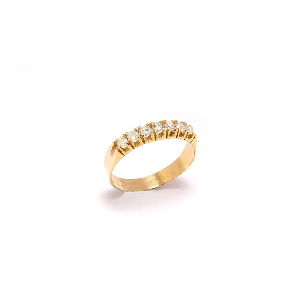 Meia Alian�a de Brilhante em Ouro 18 Kilates - 20526